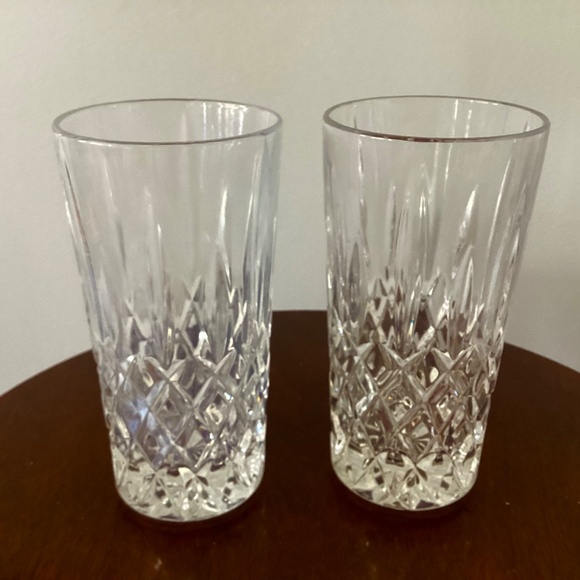 Pair of Cut Crystal Highball Glasses, Crystal Bar Glasses, Crystal glasses - Picture 4 of 5